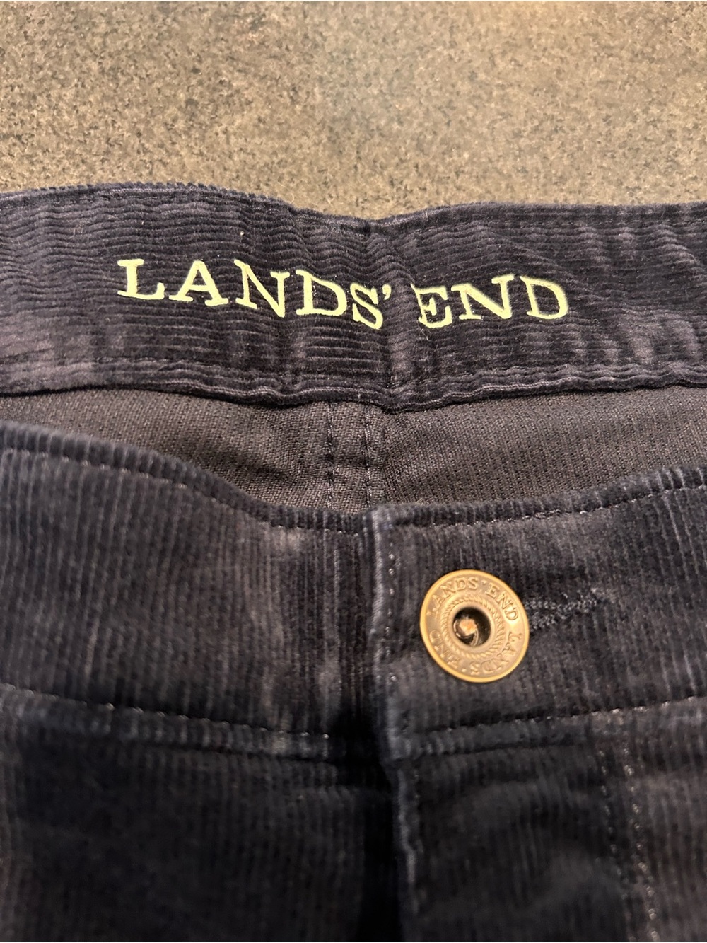 Lands' End Dark Navy Straight-Leg Corduroy Pants
